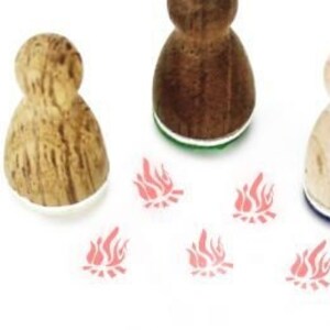Stemplino Ministempel - Lagerfeuer - Holzstempel Tagebuch Reisetagebuch Forest Camper Camping Bullet Journal BuJo Van Pfadfinder