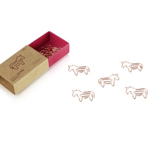 GOLDCLIP paper clip unicorn motif rose gold - 15 paper clips in special shape with packaging Paper Clip file clips bookmark horse