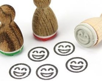 Stemplino Ministempel Happy Smiley, Serie 3 Emoji lächelndes Gesicht Lehrerstempel Belohnung Eltern Lob basteln Kinder