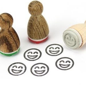 Stemplino Mini Stempel Happy Smiley, Serie 3 Emoji Lachend Gezicht Leraar Stempel Beloning Ouders Lof Kinderen Ambachten