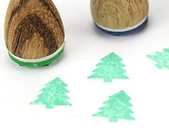 Stemplino Ministempel -Tanne- Holz Motivstempel für Kalender Weihnachtskarten basteln mit Kindern,Tannenbaum Christbaum Weihnachtsbaum