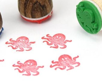 Stemplino Mini Sello -Kuni Pulpo- Mini Sello Pulpo Regalo Diario Diario Mar Océano Marítimo Acuario Animal Calamar Medusa