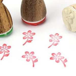Stemplino Ministempel - Blume mit Stiel - Holzstempel Holzstempel für Tagebuch Planer Bullet Journal Etiketten Frühlings Deko