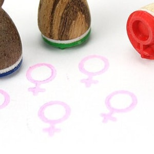 Stemplino Ministempel - Weiblich - Holzstempel für Tagebuch Planer Bullet Journal Feminismus Frauenpower Womens Day Frauen