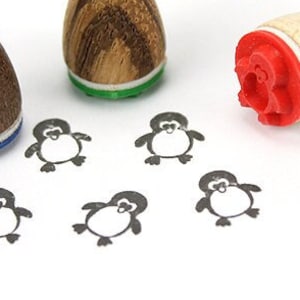 Stemplino Ministempel - Peggy Pinguin - Holzstempel Holzstempel für Tagebuch Planer Bullet Journal Zoo Tiere Zootiere Penguin