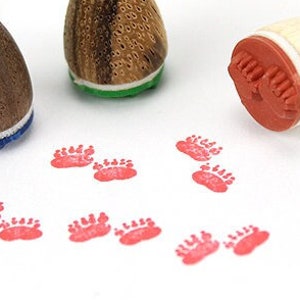 Stemplino Ministempel - Bärenfüße - Mini Stempel Wichtel für Tagebuch Bullet Journal Wichtelspuren basteln Zoo Tiere Bär Fußabdruck