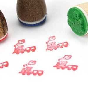 Stemplino Ministempel - Lokomotive - Holzstempel Mitbringsel f. Tagebuch Kinder Bullet Journal Reisen Verreisen Bahn Zug Lok