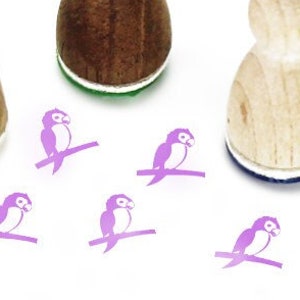 Stemplino Ministempel - Pablo Papagei - Holzstempel Motivstempel Tagebuch Planer Bullet Journal Quote Zitat Tracker Zoo Tier