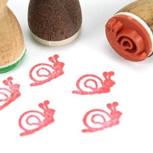 Stemplino Ministempel - Schnecke - Holzstempel Kleinigkeit für Tagebuch Planer Tiere stempeln Garten Gärtner Osternest snail