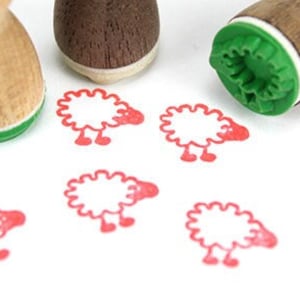 Stemplino Ministempel -Schaf- Holzstempel für Basteln Tagebuch Planer Bullet Journal Planner Weihnachten Schaf Bauernhof Tiere