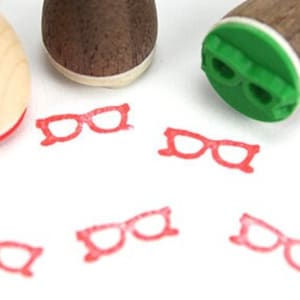 Stemplino Ministempel - Brille - Holzstempel für Tagebuch Planer Bullet Journal Planner Stempeln Sonnenbrille Mode Optiker