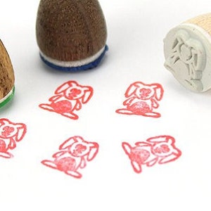 Stemplino Ministempel - Harald Hase - Holzstempel Holzstempel für Tagebuch Planer Ostereier bemalen Ostern Kaninchen Bunny