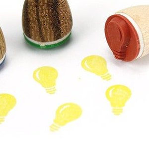 Stemplino® Holzstempel Ministempel® -Glühbirne- Mini Stempel Lampen