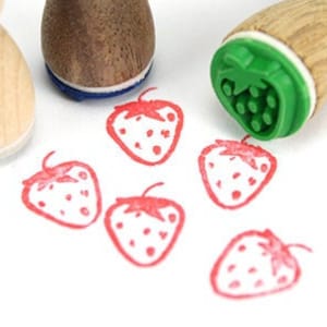 Stemplino Mini Timbro - Fragola - Timbro in legno Regalo Diario Planner Bullet Journal Marmellata di fragole Marmellata di frutta