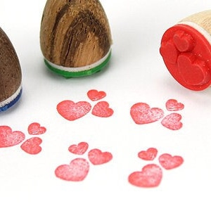 Stemplino Ministempel - Drei Herzen - Holzstempel Tagebuch Planer Bullet Journal Self-care tracker Valentinstag Verlobung Deko