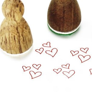 Stemplino Ministempel -Kleine Herzen- Holz Motivstempel für Journal Kalender Weihnachtskarten basteln,Mitgebsel Kinder Stempel,Valentinstag