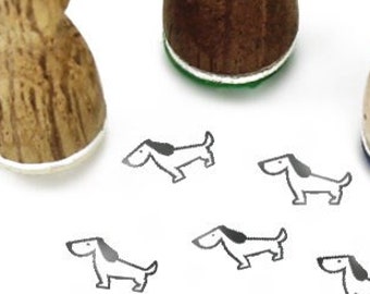 Stemplino Ministempel - Doller Dackel Hund- kleiner Stempel Holzstempel Tagebuch Planer Bullet Journal Wiener Sausage Dachshund