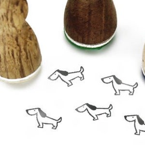 Stemplino Ministempel - Doller Dackel Hund- Holzstempel Geschenk für Hundeliebhaber Tagebuch Planer Bullet Journal Wiener Sausage Dachshund