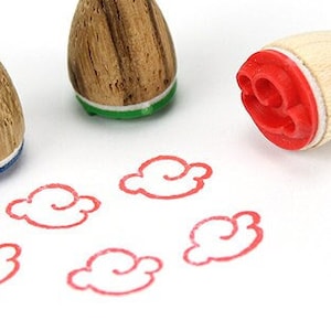 Mini timbro Stemplino - Nuvola - Timbro in legno per diario, planner, bullet journal, meteo, tabella meteo, record meteo, nuvoloso