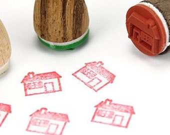 Stemplino Ministempel -Haus Serie 3-Holz Motivstempel für Journal Kalender Weihnachtskarten basteln,Mitgebsel Kinder Stempel,Architektur