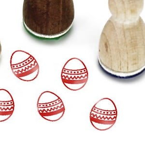 Mini timbro Stemplino - Uovo di Pasqua con decorazione - Timbro pasquale per diario artigianale, diario, bullet journal, decorazione pasquale