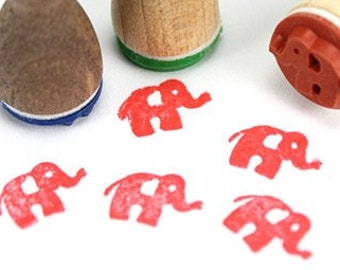 Stemplino Ministempel - Elmo Elefant - kleiner Stempel Holzstempel für Tagebuch Planer Elephant Zoo Tiere Zootiere Afrika India