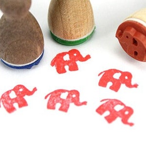 Stemplino Ministempel Elmo Elefant kleiner Stempel Holzstempel für Tagebuch Planer Elephant Zoo Tiere Zootiere Afrika India Bild 1