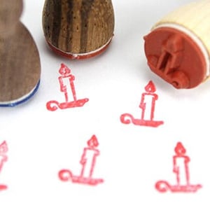Stemplino Ministempel - Kerze - Holzstempel Motivstempel Tagebuch Planer Einladung Weihnachten Weihnachtsstempel Candle Xmas