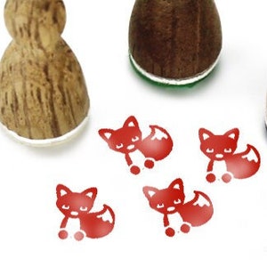 Mini Sello Stemplino - Freddy Zorro - Mini Sello Manualidades Navideñas Diario Tarjetas Animales Del Bosque Zorros Del Zoológico Pequeños Zorros