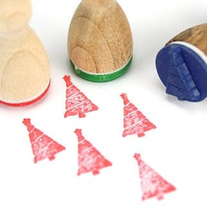 Stemplino mini stempel - versierde kerstboom - mini stempel cadeaukaartjes Kerstkaarten Adventskalender Kerstboom Kerstboom