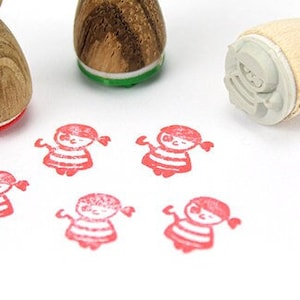 Mini sello Stemplino - Pirata - Sello de madera con motivo de pirata para diario, calendario, tarjetas navideñas, recuerdos de fiesta, sello infantil, pirata marítimo
