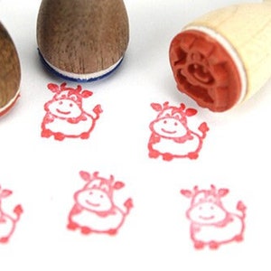 Stemplino Ministempel -Karin Kuh- Holzstempel Holzstempel Motivstempel Tagebuch Planer Bauernhof Nutztiere Cow Tierstempel
