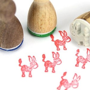 Stemplino Mini Tampon – Âne – Tampon à motif en bois pour réaliser des cartes de Noël, des calendriers, des sacs de fête pour enfants, des animaux de ferme