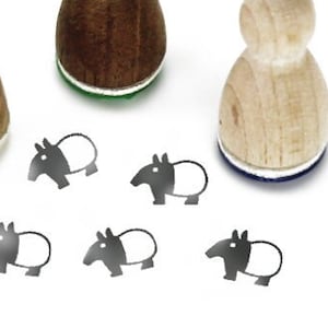 Stemplino Mini Stamp-Toni Tapir-Mini drewniany stempel pamiętnik Planner Bullet Journal Zoo zwierząt Zoo ssak mrówkojad
