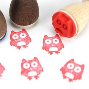 Stemplino Ministempel - Eule - Holzstempel Motivstempel Tagebuch Planer Bullet Journal Note Quote Zitat Owl Exlibris Book list