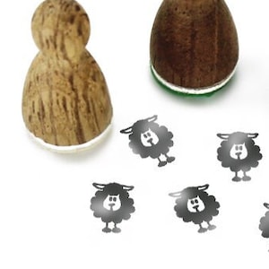 Stemplino Ministempel -Smokey Schaf- Holzstempel für Basteln Tagebuch Journal Planner Weihnachten Schaf Bauernhof Tiere Nutztier