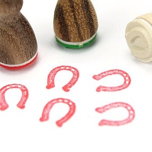 Stemplino mini timbro - ferro di cavallo - timbro in legno, diario, agenda, souvenir, portafortuna, zoccoli di cavallo della scuderia