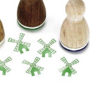 Stemplino Mini Stempel - Windmolen - Houten Stempel Houten Stempel Dagboek Planner Korte Trip Uitnodiging Holland Nederland Amsterdam