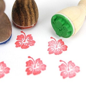 Stemplino Mini Tampon – Hibiscus – Tampon en Bois Journal Bullet Journal Cartes Hawaii Fleurs Fleurs Guimauve Plantes Tropicales