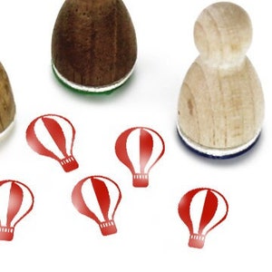 Stemplino Mini timbro - Mongolfiera - Mini timbro Timbro in legno Artigianato Diario Pianificatore Proiettile Diario Viaggio Mongolfiera Palloncino