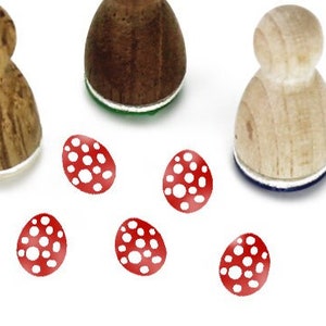 Mini Carimbo Stemplino - Ovo de Páscoa com Pontos - Mini Carimbo para Planejador de Diário Bullet Journal Selos Infantis Páscoa Pequenos Itens Ninho de Páscoa