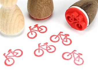 Stemplino mini timbro – bicicletta – piccolo timbro in legno souvenir per diario bullet journal bicicletta ciclismo ciclista