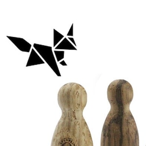 Stemplino Ministempel - Origami Fuchs - Holzstempel für Basteln Tagebuch Bullet Journal Planner Karten Tiere Füchse Zoo Wald