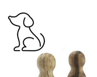 Mini timbro Stemplino - profilo cane - timbro con motivo in legno per realizzare biglietti di calendario, borsa da festa, timbro per bambini, amante dei cani animali