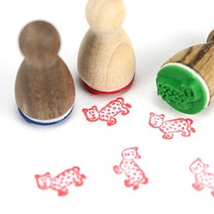 Stemplino Ministempel - Leopard Luis - Holzstempel Holzstempel für Tagebuch Planer Zoo Tiere Kinderstempel Kindergeburtstag