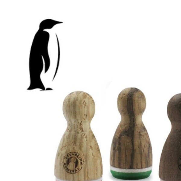 Stemplino Mini Stamp - Penguin - Small Stamp Wooden Stamp Crafts with Children Diary Planner Zoo Animals Emperor Penguin Penguin