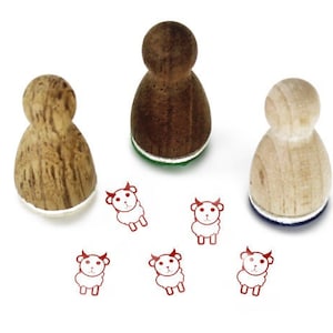Mini tampon Stemplino - Chèvre Siegrid - Tampon en bois Tampon en bois pour agenda Animaux du zoo Parc animalier Ferme Nounou Chèvre