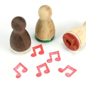Stemplino Ministempel - Musik Note - Holzstempel Motivstempel Tagebuch Bullet Journal Musikinstrument Musiker Konzert Einschulung