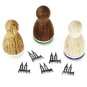 Stemplino Ministempel -Kölner Dom- Holz Motivstempel für Journal Kalender Weihnachtskarten basteln,Mitgebsel Kinder Stempel,Köln Wahrzeichen