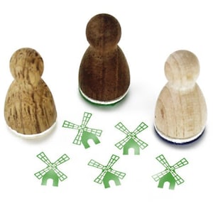 Stemplino Ministempel - Windmühle - Holzstempel Holzstempel Tagebuch Planer Kurztrip Einladung Holland Niederlande Amsterdam